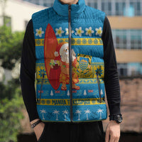 Tuvalu Christmas Sleeveless Puffer Jacket Cute Santa Manuia te Kilisimasi - Polynesian Pride
