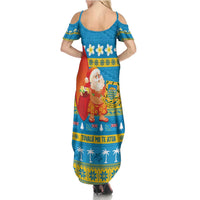 Tuvalu Christmas Summer Maxi Dress Cute Santa Manuia te Kilisimasi - Polynesian Pride