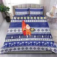 Nauru Christmas Bedding Set Cute Santa Coat Of Arms Merry Xmas LT14 - Polynesian Pride
