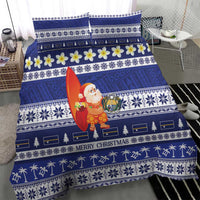 Nauru Christmas Bedding Set Cute Santa Coat Of Arms Merry Xmas LT14 - Polynesian Pride