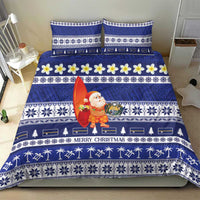 Nauru Christmas Bedding Set Cute Santa Coat Of Arms Merry Xmas LT14 - Polynesian Pride