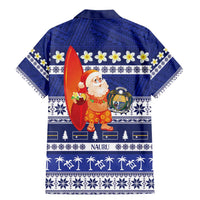 Nauru Christmas Family Matching Mermaid Dress and Hawaiian Shirt Cute Santa Coat Of Arms Merry Xmas LT14 - Polynesian Pride