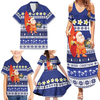 Nauru Christmas Family Matching Summer Maxi Dress and Hawaiian Shirt Cute Santa Coat Of Arms Merry Xmas LT14 - Polynesian Pride