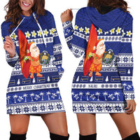 Nauru Christmas Hoodie Dress Cute Santa Coat Of Arms Merry Xmas LT14 - Polynesian Pride