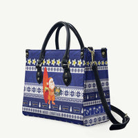 Nauru Christmas Leather Bag Cute Santa Coat Of Arms Merry Xmas - Polynesian Pride