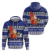 Nauru Christmas Zip Hoodie Cute Santa Coat Of Arms Merry Xmas - Polynesian Pride