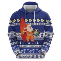 Nauru Christmas Zip Hoodie Cute Santa Coat Of Arms Merry Xmas - Polynesian Pride