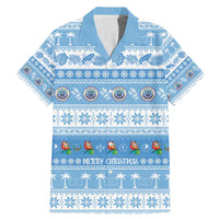FSM Christmas Family Matching Mermaid Dress and Hawaiian Shirt Merry Xmas Federated States of Micronesia LT14 Dad's Shirt - Short Sleeve Blue - Polynesian Pride