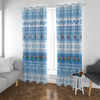 FSM Christmas Window Curtain Merry Xmas Federated States of Micronesia LT14 With Grommets Blue - Polynesian Pride