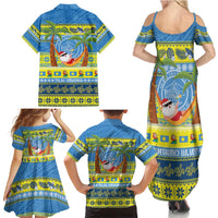 Palau Christmas Family Matching Summer Maxi Dress and Hawaiian Shirt Chilling Santa Ungil Kurismas LT14 - Polynesian Pride