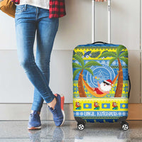 Palau Christmas Luggage Cover Chilling Santa Ungil Kurismas - Polynesian Pride