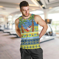 Palau Christmas Men Tank Top Chilling Santa Ungil Kurismas - Polynesian Pride