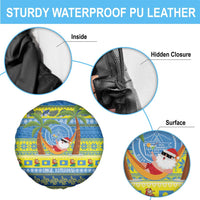 Palau Christmas Spare Tire Cover Chilling Santa Ungil Kurismas - Polynesian Pride