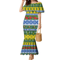 Solomon Islands Christmas Family Matching Mermaid Dress and Hawaiian Shirt The Solomons Melanesian Meri Krismas LT14 Mom's Dress Green - Polynesian Pride