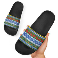 Solomon Islands Christmas Slide Sandals The Solomons Melanesian Meri Krismas LT14 - Polynesian Pride