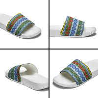 Solomon Islands Christmas Slide Sandals The Solomons Melanesian Meri Krismas LT14 - Polynesian Pride