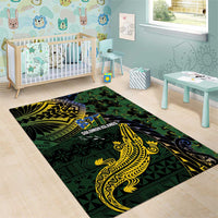 Solomon Islands Area Rug 677 Proud Crocodile Melanesian Pattern - Polynesian Pride