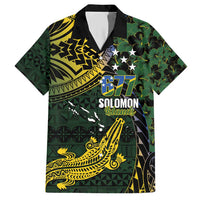 Solomon Islands Family Matching Short Sleeve Bodycon Dress and Hawaiian Shirt 677 Proud Crocodile Melanesian Pattern LT14 Dad's Shirt - Short Sleeve Black - Polynesian Pride