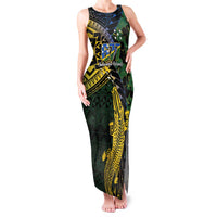 Solomon Islands Family Matching Tank Maxi Dress and Hawaiian Shirt 677 Proud Crocodile Melanesian Pattern - Polynesian Pride