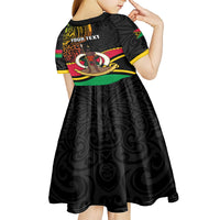 Personalised Vanuatu Unity Day Kid Short Sleeve Dress 29 November Coat Of Arms With Flag Style LT14 - Polynesian Pride