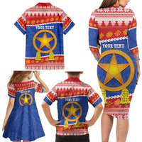 Personalized The Philippines Christmas Family Matching Long Sleeve Bodycon Dress and Hawaiian Shirt Pilipinas Parol - Maligayang Pasko! LT14 - Polynesian Pride