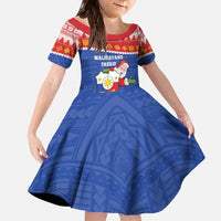 Personalized The Philippines Christmas Family Matching Off The Shoulder Long Sleeve Dress and Hawaiian Shirt Pilipinas Parol - Maligayang Pasko! LT14 Daughter's Dress Blue - Polynesian Pride