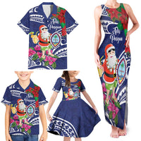 Guam Christmas Family Matching Tank Maxi Dress and Hawaiian Shirt Poinsettia With Bougainvillea - Felis Pasgua! LT14 - Polynesian Pride