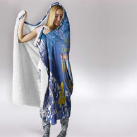 Hanukkah Jewish Festival Hooded Blanket It's Lit - Polynesian Pattern