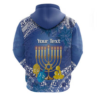 Personalised Hanukkah Jewish Festival Hoodie It's Lit - Polynesian Pattern