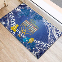 Hanukkah Jewish Festival Rubber Doormat It's Lit - Polynesian Pattern