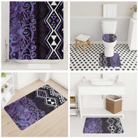 Purple Aotearoa Bathroom Set Taniko Motifs With Paua Shell Kowhaiwhai LT14 - Polynesian Pride