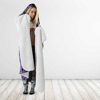 Purple Aotearoa Hooded Blanket Taniko Motifs With Paua Shell Kowhaiwhai