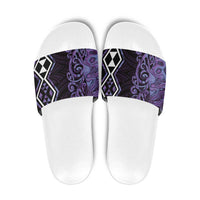 Purple Aotearoa Slide Sandals Taniko Motifs With Paua Shell Kowhaiwhai LT14 Purple - Polynesian Pride