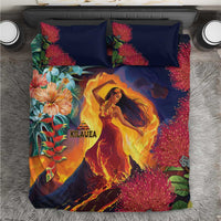 Hawaii Kilauea Big Islands Bedding Set Pele Goddess With Tropical Flowers