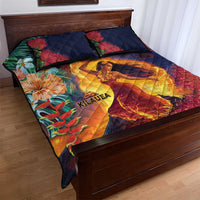 Hawaii Kilauea Big Islands Quilt Bed Set Pele Goddess With Tropical Flowers LT14 - Polynesian Pride