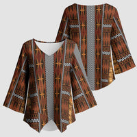 Malo e Lelei Tonga Kimono Sleeve Blouse Tongan Ngatu Tapa Cloth - Polynesian Pride