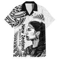 New Zealand Women's Day Family Matching Long Sleeve Bodycon Dress and Hawaiian Shirt Aotearoa Kia Whakapumau Te Mana Wahine LT14 Dad's Shirt - Short Sleeve White - Polynesian Pride
