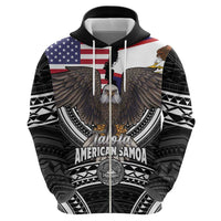 Talofa American Samoa Flag Day Zip Hoodie Bald Eagle Polynesian Tattoo