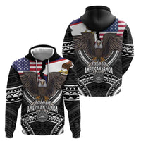 Talofa American Samoa Flag Day Zip Hoodie Bald Eagle Polynesian Tattoo