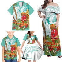 Hawaii Cinco de Mayo Family Matching Off Shoulder Maxi Dress and Hawaiian Shirt Chili Pepper Hula Girl Tropical Vibes LT14 - Polynesian Pride
