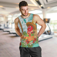 Hawaii Cinco de Mayo Men Tank Top Chili Pepper Hula Girl Tropical Vibes LT14 Turquoise - Polynesian Pride