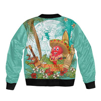 Hawaii Cinco de Mayo Sleeve Zip Bomber Jacket Chili Pepper Hula Girl Tropical Vibes LT14 - Polynesian Pride