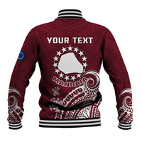 Personalised Mangaia Cook Islands Baseball Jacket Polynesian Sea Turtle LT14 - Polynesian Pride