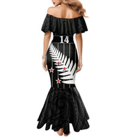 Custom New Zealand Silver Fern Cricket Mermaid Dress Aotearoa Maori Go Black Cap LT14 - Polynesian Pride