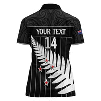 Custom New Zealand Silver Fern Cricket Women Polo Shirt Aotearoa Maori Go Black Cap LT14 - Polynesian Pride