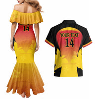 Custom Papua New Guinea Cricket Couples Matching Mermaid Dress and Hawaiian Shirt 2024 Go PNG LT14 - Polynesian Pride
