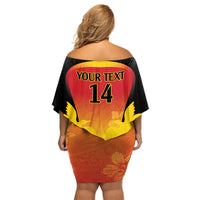 Custom Papua New Guinea Cricket Family Matching Off Shoulder Short Dress and Hawaiian Shirt 2024 Go PNG LT14 - Polynesian Pride