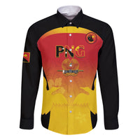 Custom Papua New Guinea Cricket Family Matching Short Sleeve Bodycon Dress and Hawaiian Shirt 2024 Go PNG LT14 Dad's Shirt - Long Sleeve Black - Polynesian Pride