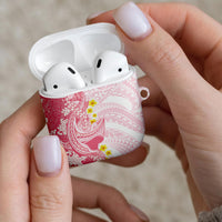 Pink Hawaii Shark Tattoo AirPods Case Puakenikeni Lei Plumeria Polynesian Pattern