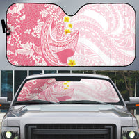 Pink Hawaii Shark Tattoo Auto Sun Shade Puakenikeni Lei Plumeria Polynesian Pattern